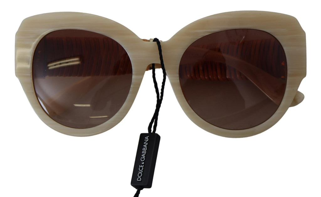 Dolce &amp; Gabbana Beige Chic Acetat Damen-Sonnenbrille