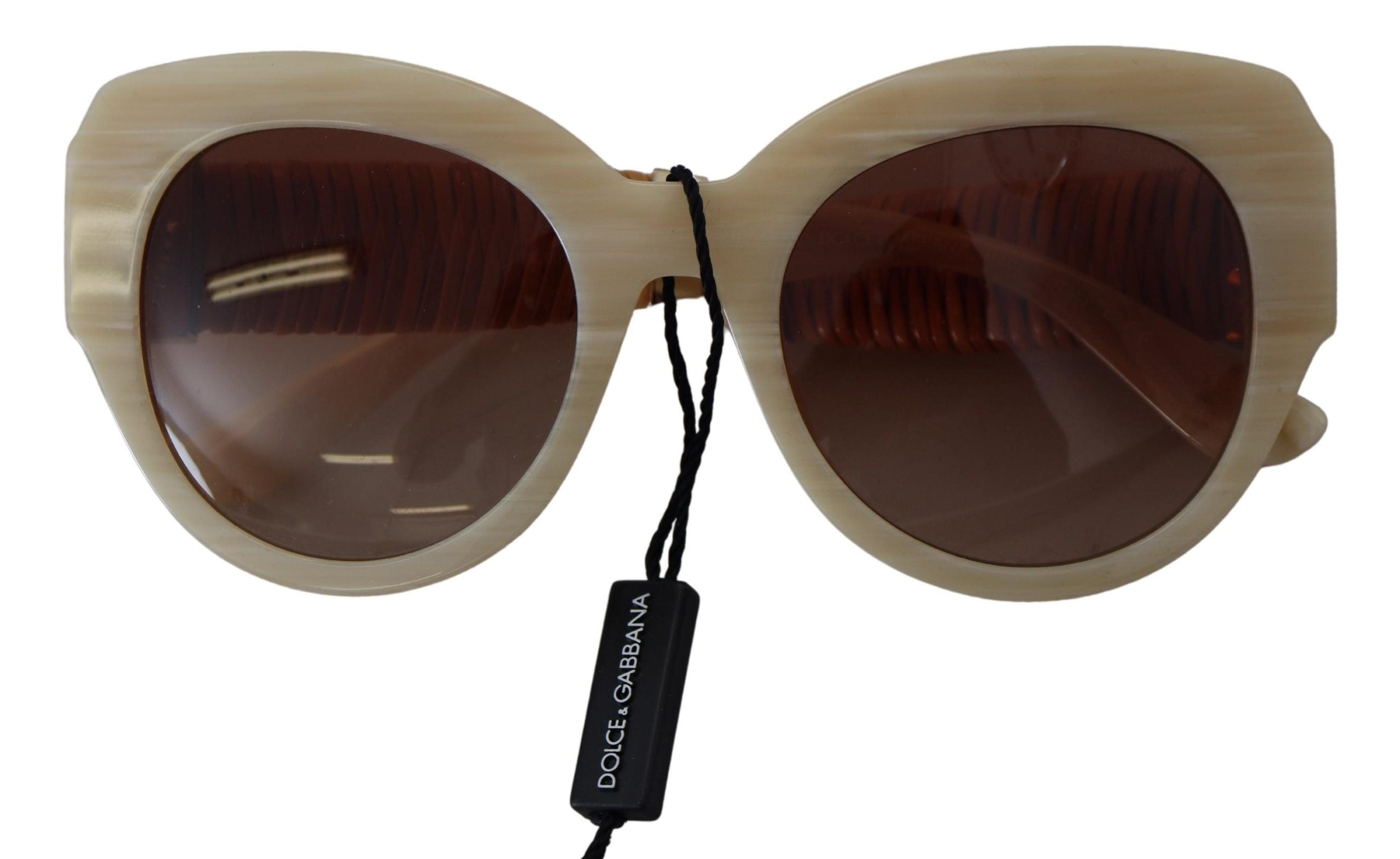 Dolce &amp; Gabbana Beige Chic Acetat Damen-Sonnenbrille