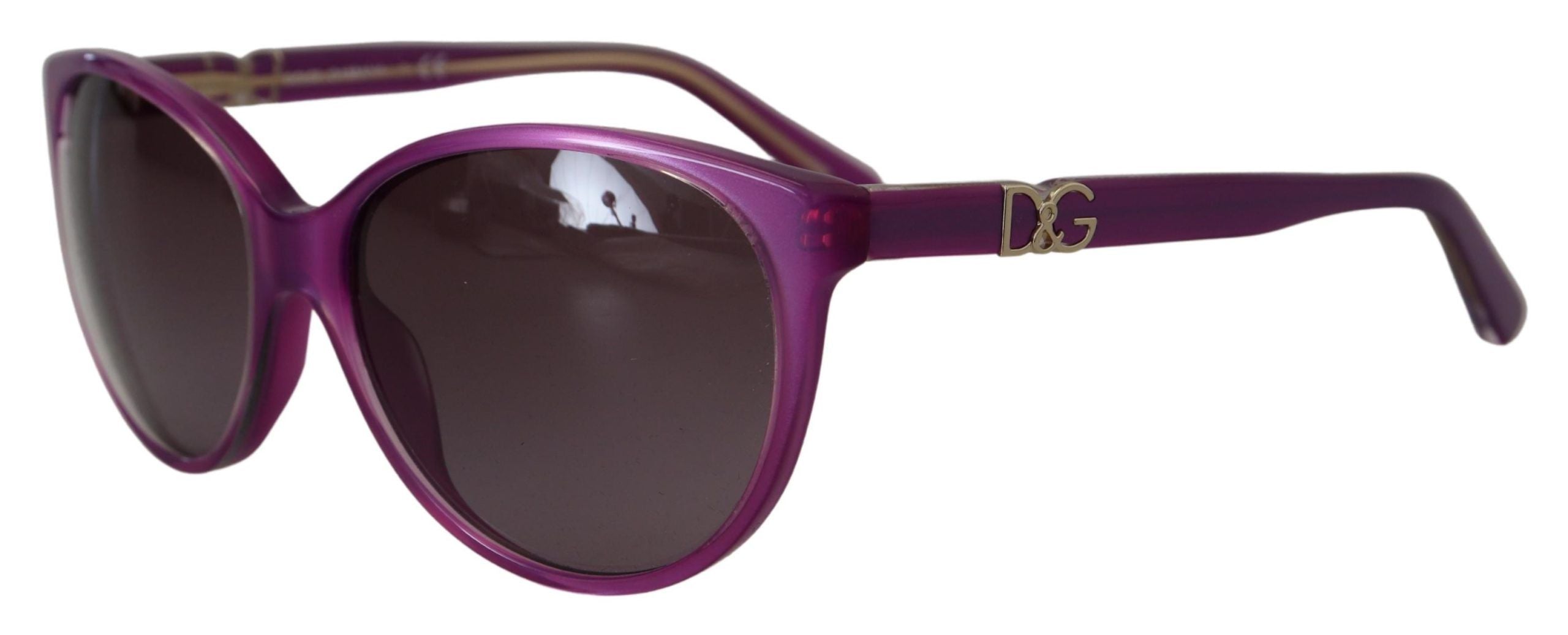 Dolce &amp; Gabbana – Schicke, runde Sonnenbrille aus violettem Acetat