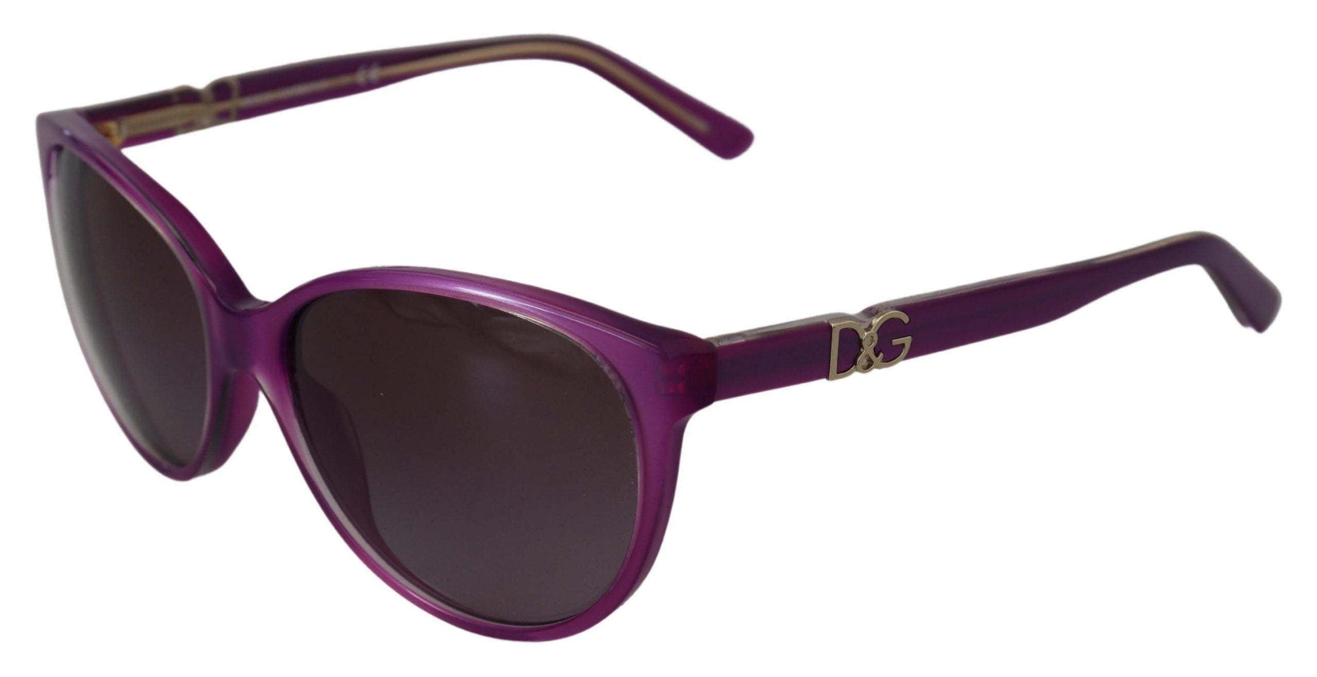 Dolce &amp; Gabbana – Schicke, runde Sonnenbrille aus violettem Acetat