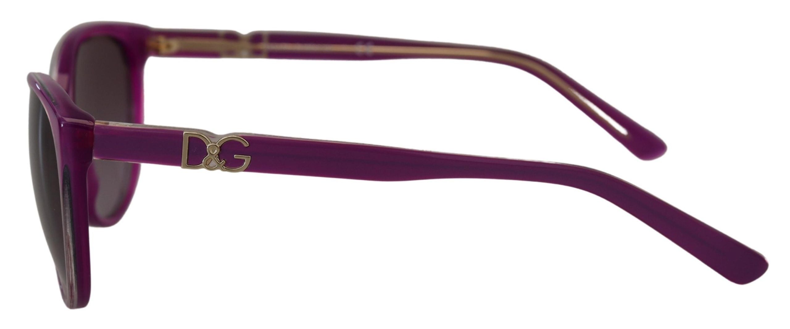 Dolce &amp; Gabbana – Schicke, runde Sonnenbrille aus violettem Acetat