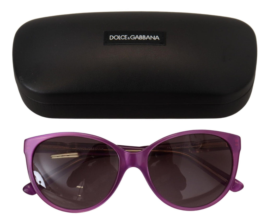 Dolce &amp; Gabbana – Schicke, runde Sonnenbrille aus violettem Acetat