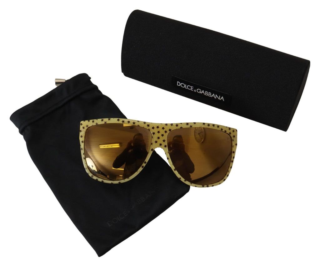 Dolce &amp; Gabbana – Stellar Chic – Eckige Sonnenbrille in Gelb