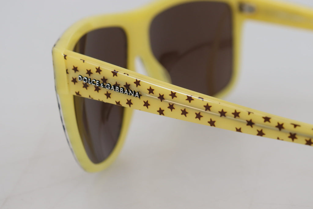 Dolce &amp; Gabbana – Stellar Chic – Eckige Sonnenbrille in Gelb