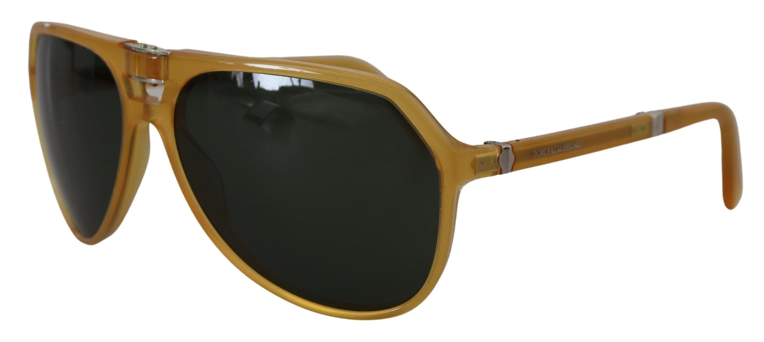 Dolce &amp; Gabbana – Schicke gelbe Pilotensonnenbrille aus Acetat