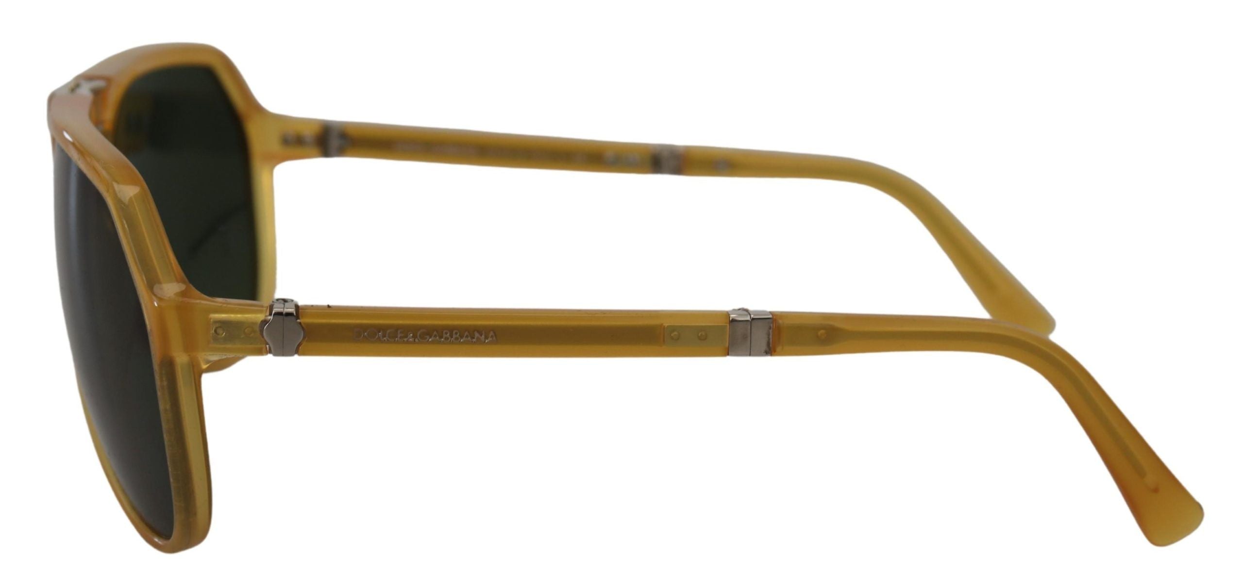 Dolce &amp; Gabbana – Schicke gelbe Pilotensonnenbrille aus Acetat