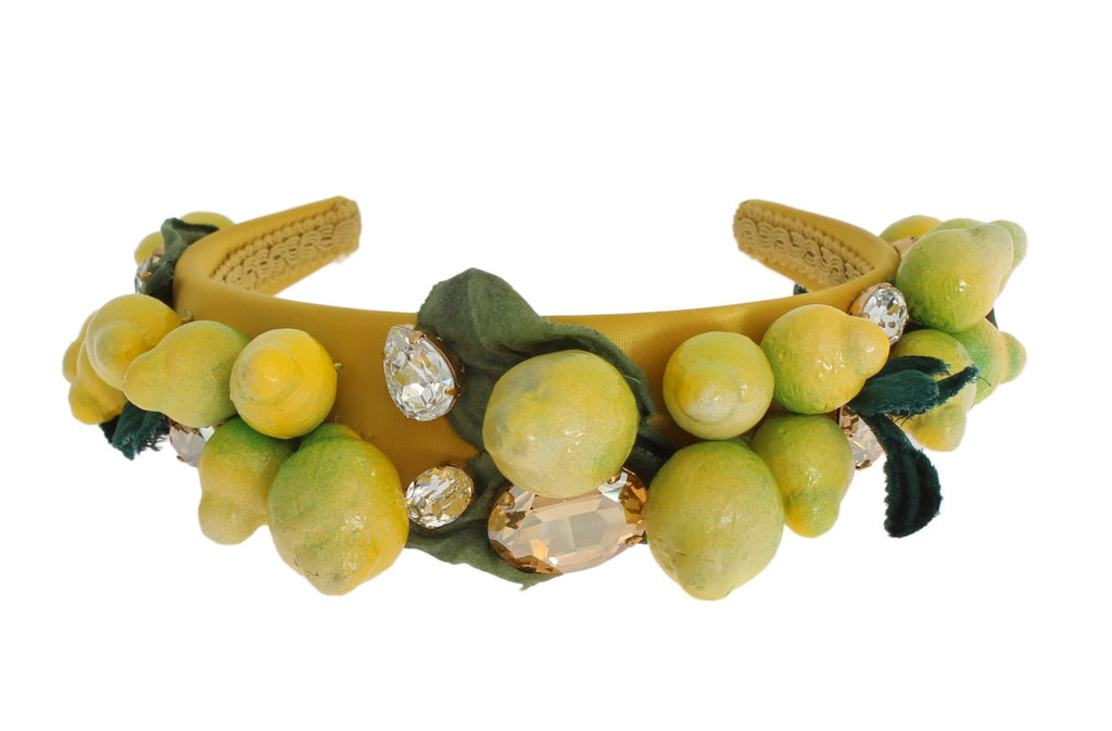 Dolce &amp; Gabbana Exquis Serre-tête en soie et cristal citronné