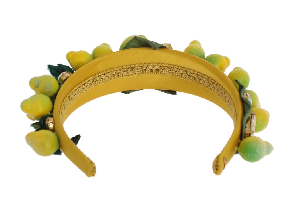 Dolce &amp; Gabbana Exquis Serre-tête en soie et cristal citronné