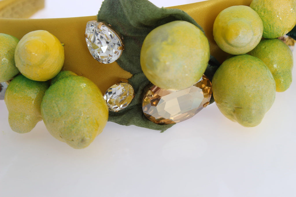 Dolce &amp; Gabbana Exquis Serre-tête en soie et cristal citronné