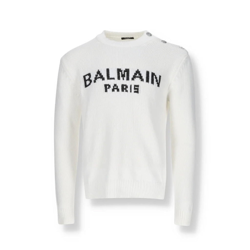 Pull en coton à logo Balmain