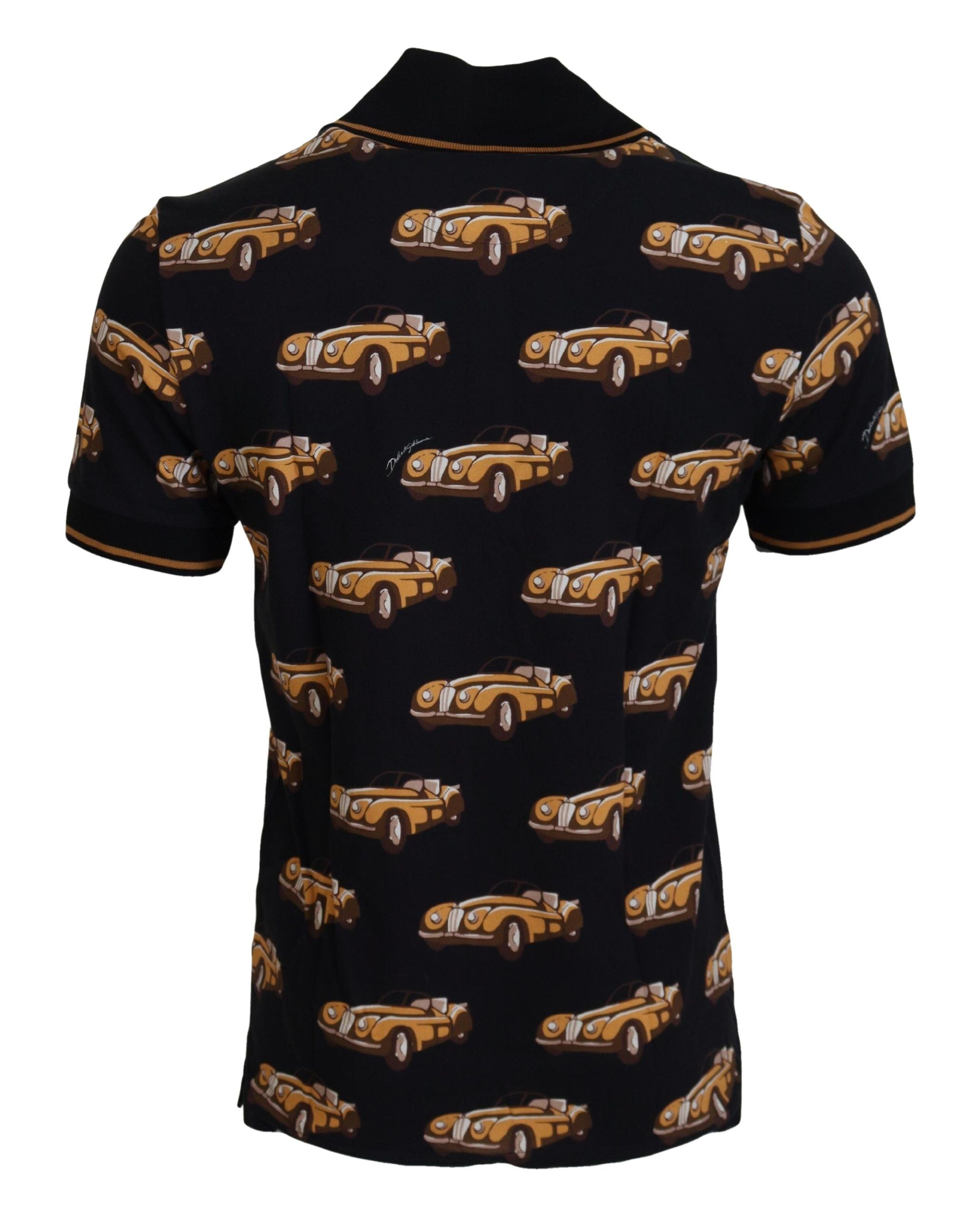 Polo Dolce &amp; Gabbana élégant à imprimé voiture noir