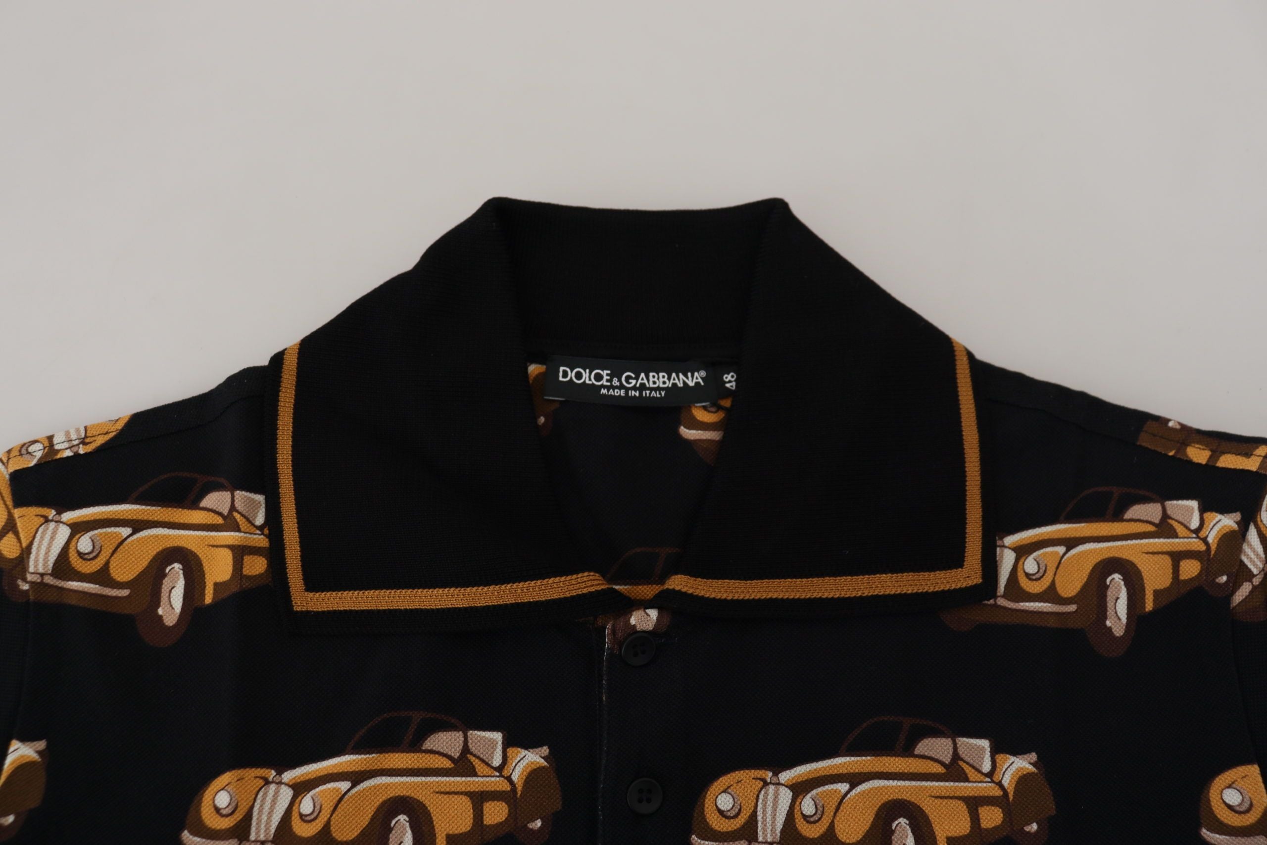 Polo Dolce &amp; Gabbana élégant à imprimé voiture noir