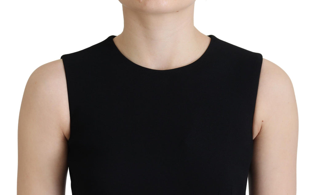 Robe fourreau noire élégante ajustée et évasée Dolce &amp; Gabbana