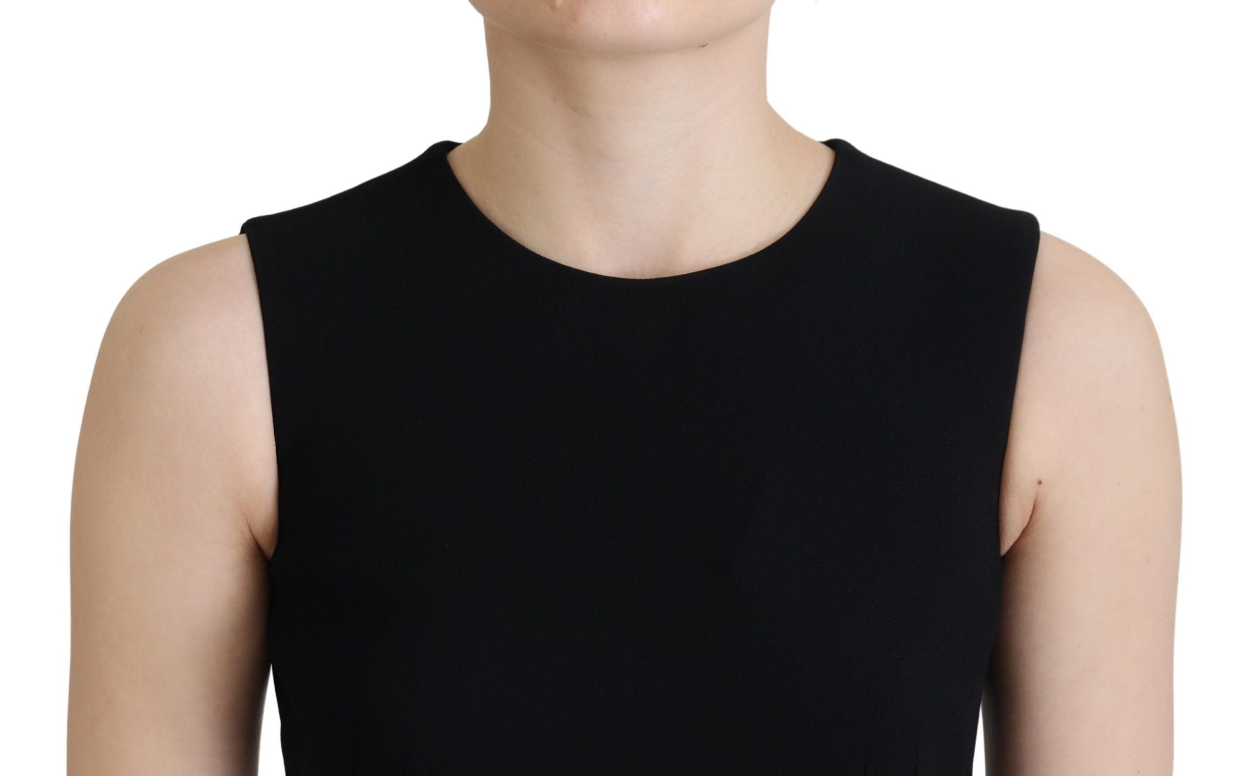 Robe fourreau noire élégante ajustée et évasée Dolce &amp; Gabbana