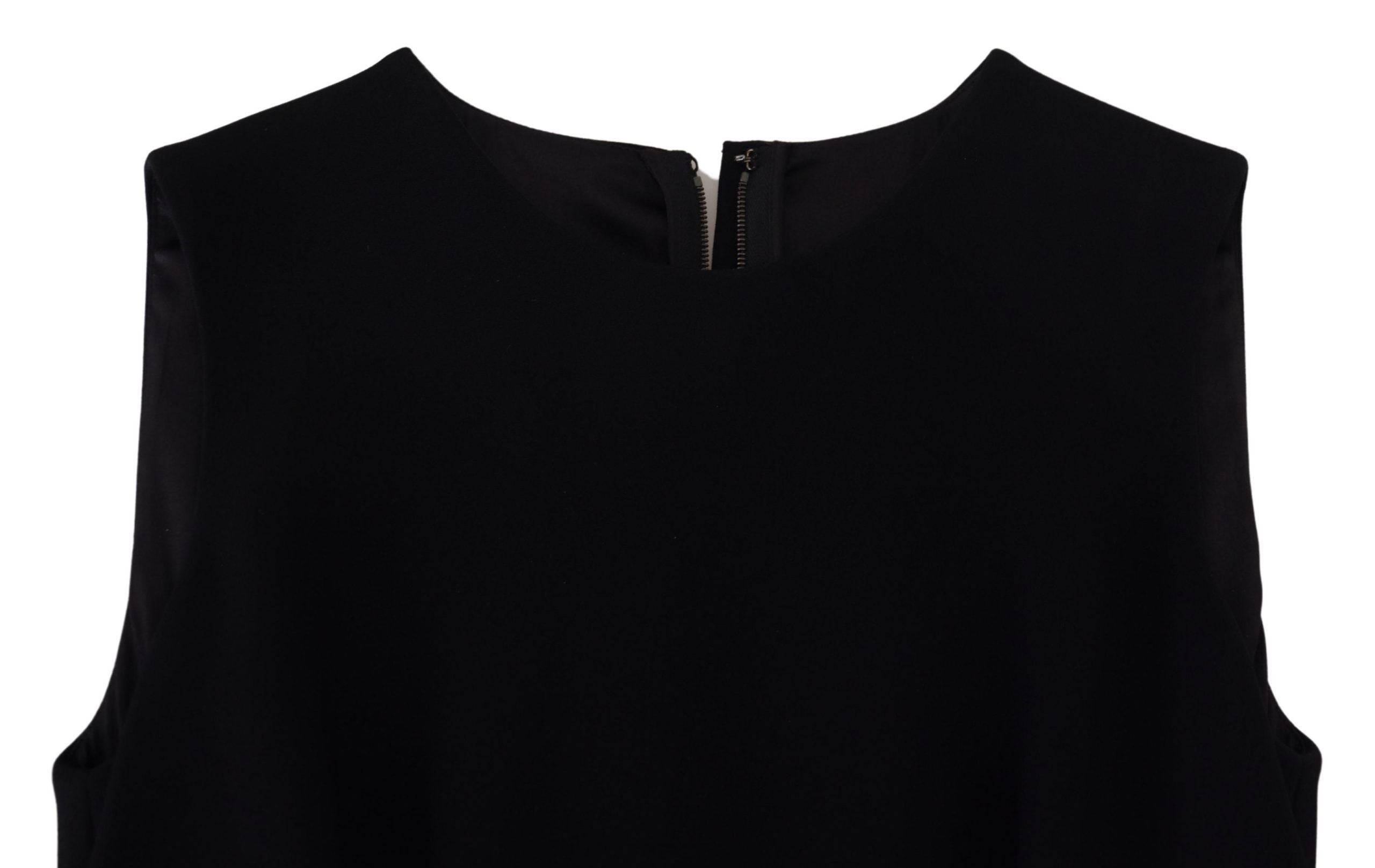 Robe fourreau noire élégante ajustée et évasée Dolce &amp; Gabbana