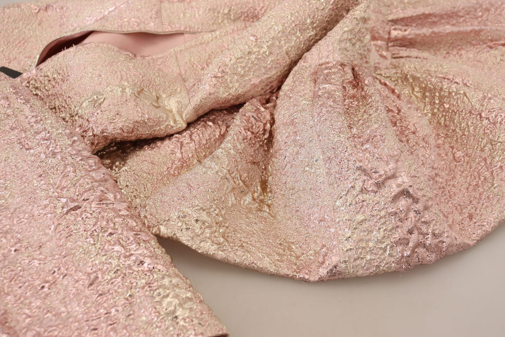 Robe fourreau mi-longue en jacquard rose à manches 3/4 Dolce &amp; Gabbana