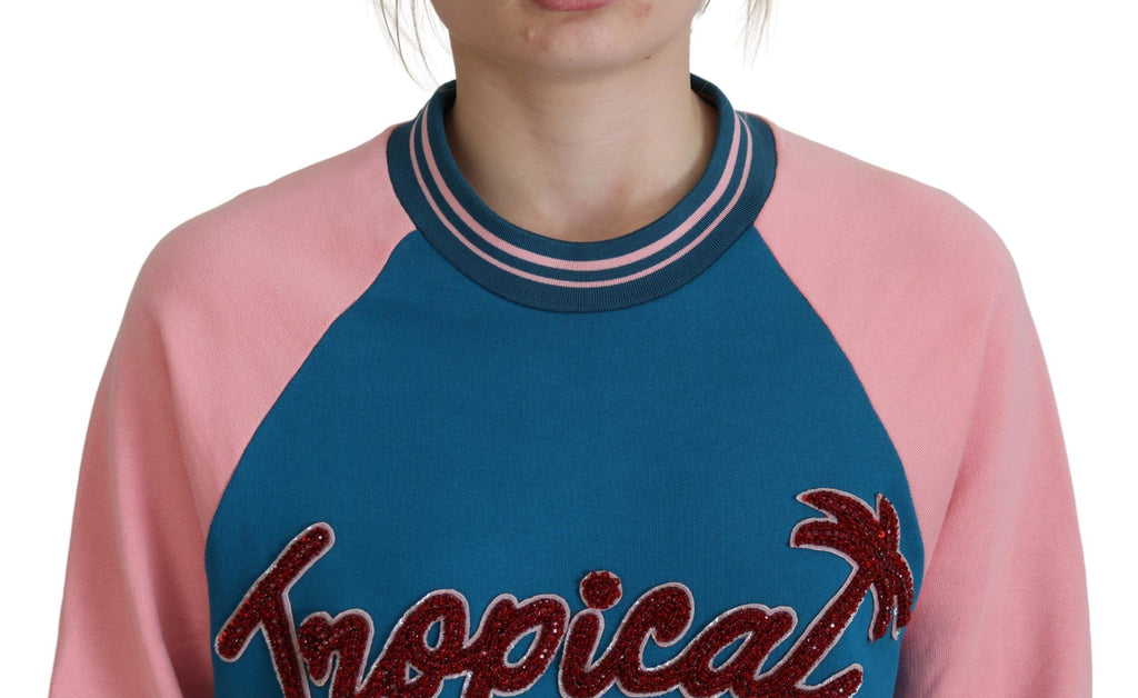 Dolce &amp; Gabbana Paillettenpullover „Tropical Queen“ aus Baumwolle