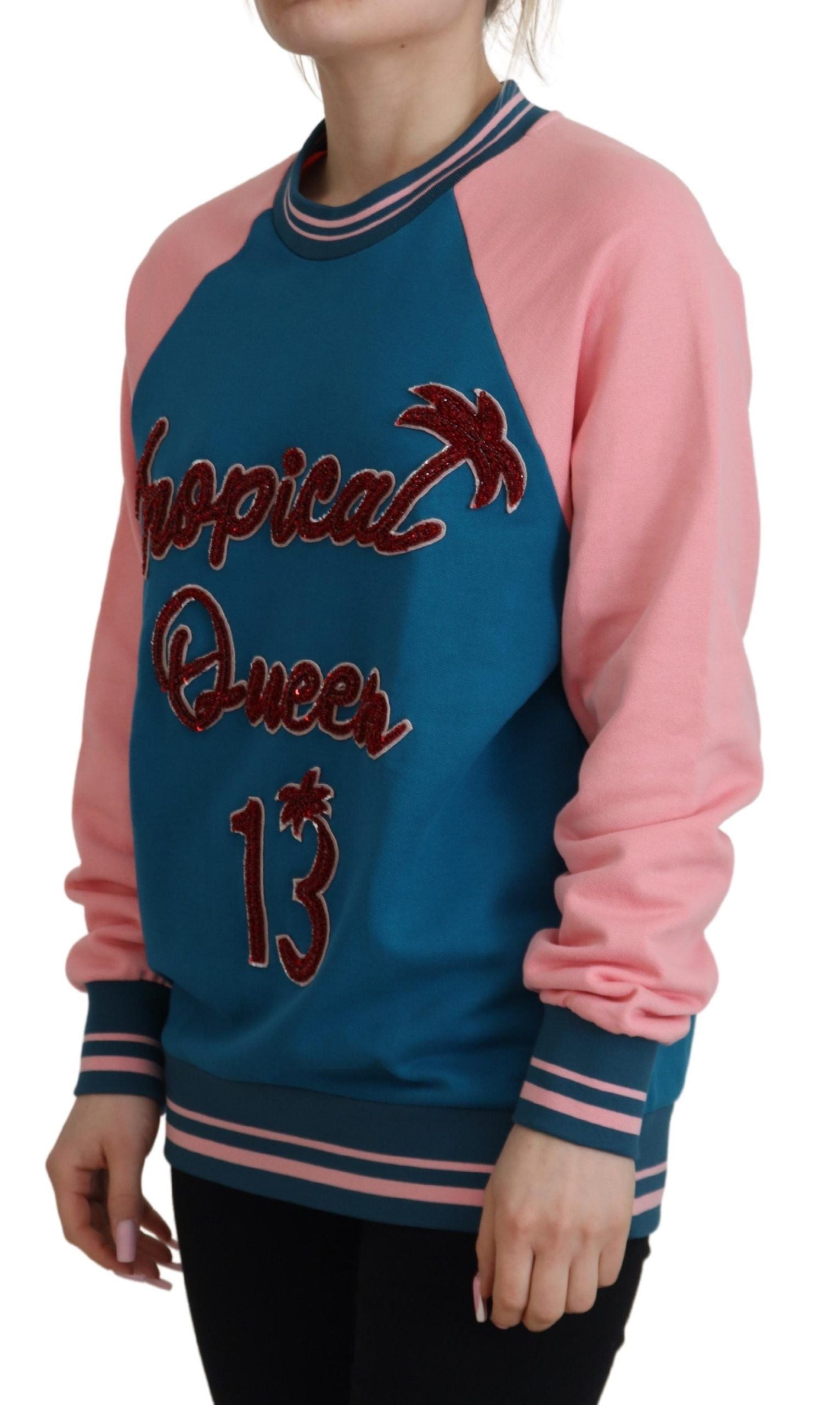 Dolce &amp; Gabbana Paillettenpullover „Tropical Queen“ aus Baumwolle
