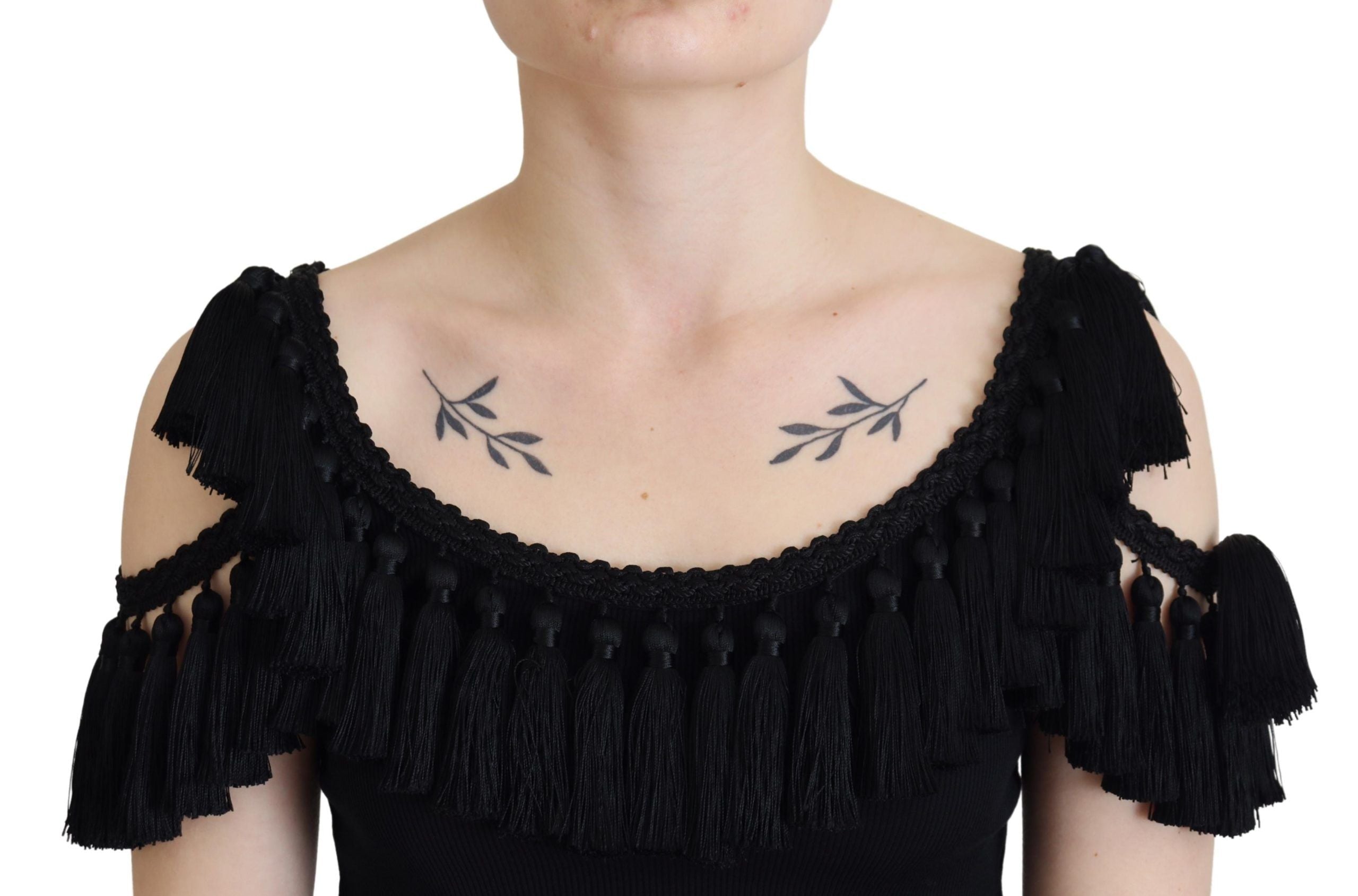 Dolce &amp; Gabbana Elegante schwarze Tanktop-Bluse aus Baumwolle