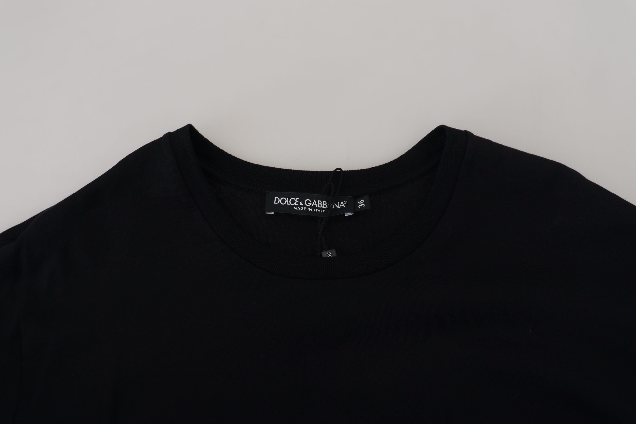 Dolce &amp; Gabbana Elegantes schwarzes Kurzarm-T-Shirt aus Baumwolle