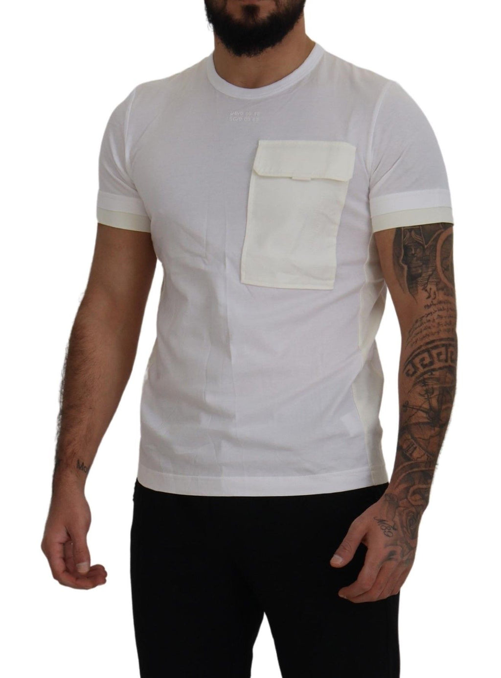 Dolce &amp; Gabbana Elegantes weißes Baumwoll-T-Shirt mit DG-Brusttasche