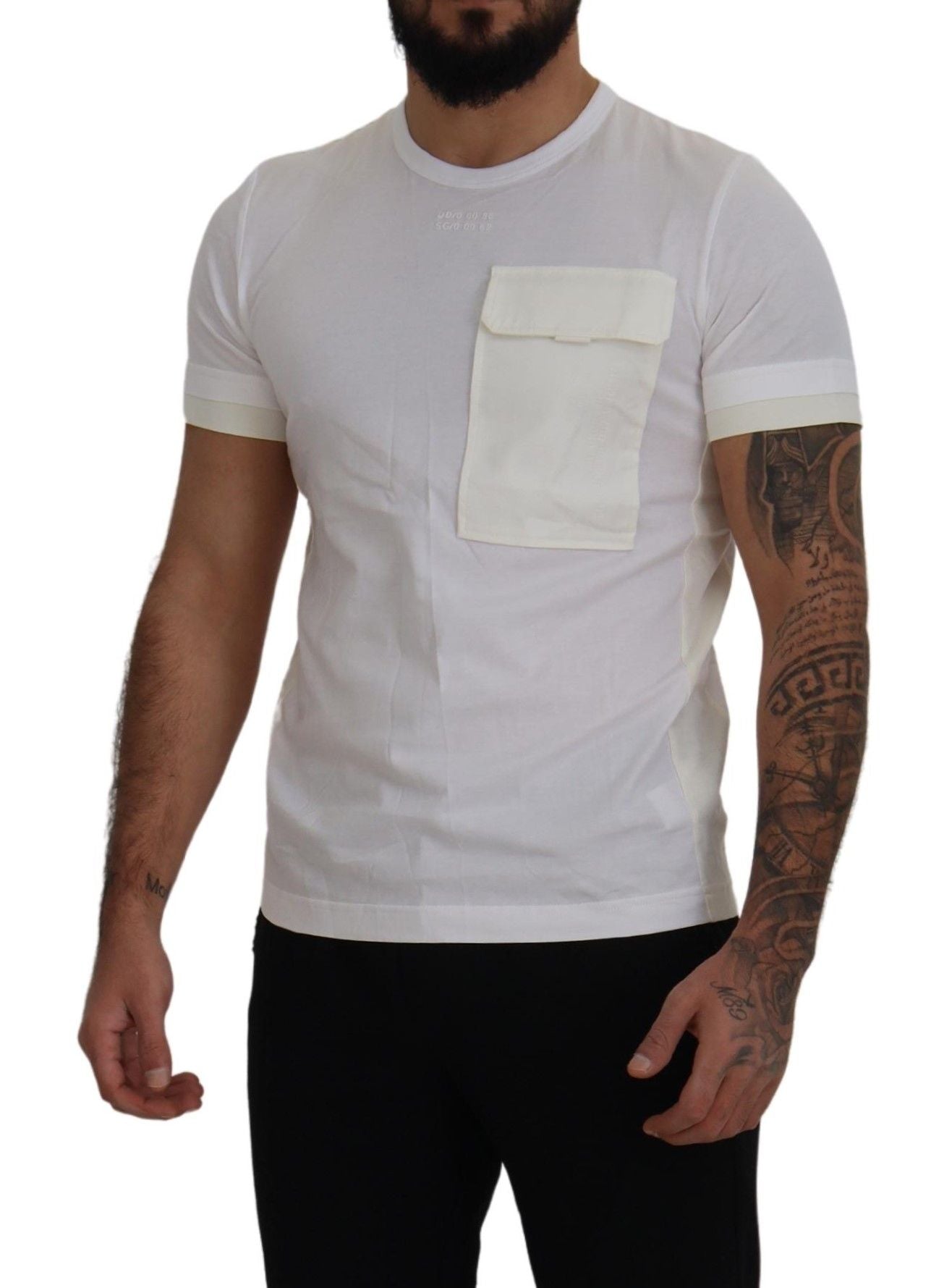 Dolce &amp; Gabbana Elegantes weißes Baumwoll-T-Shirt mit DG-Brusttasche