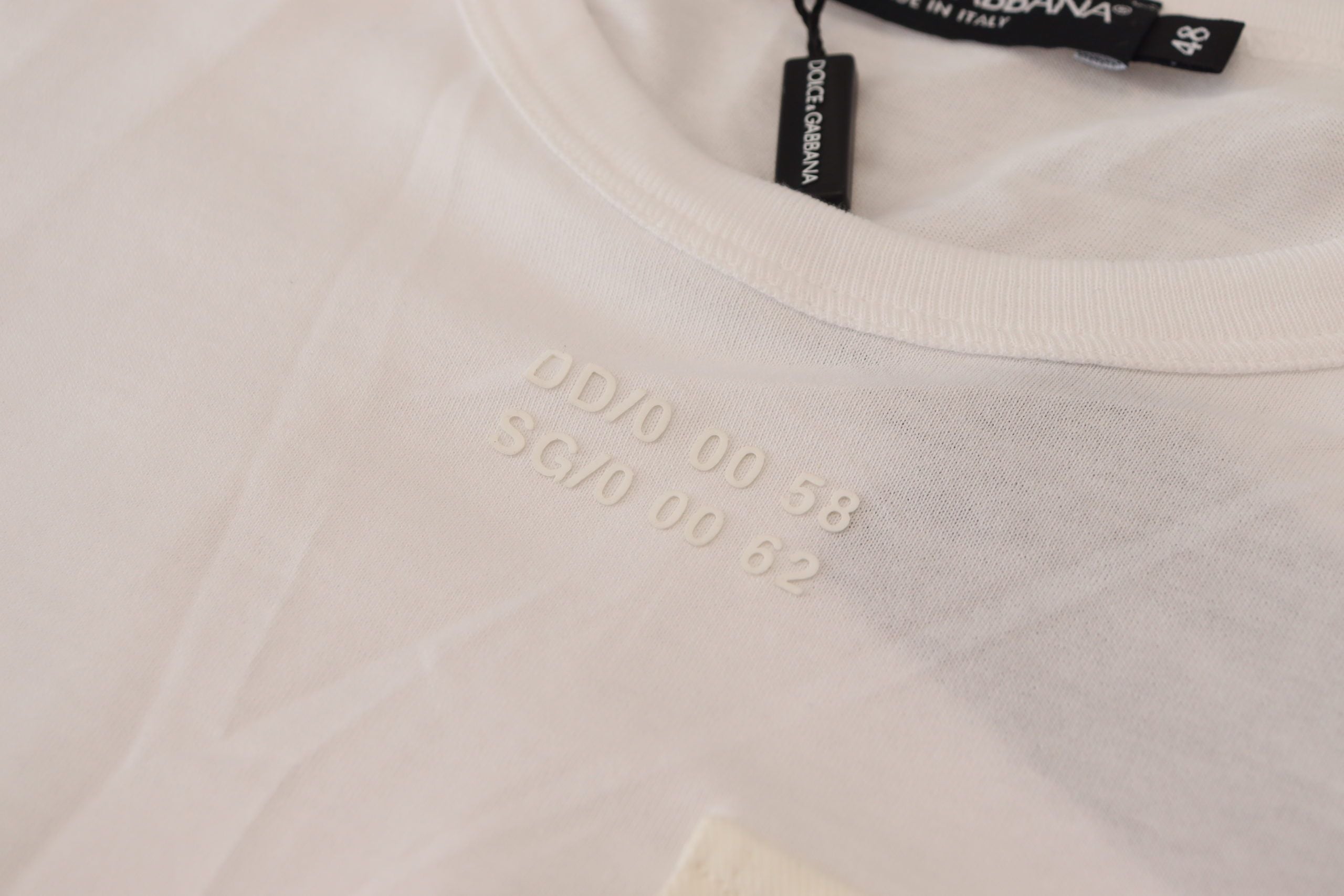 Dolce &amp; Gabbana Elegantes weißes Baumwoll-T-Shirt mit DG-Brusttasche