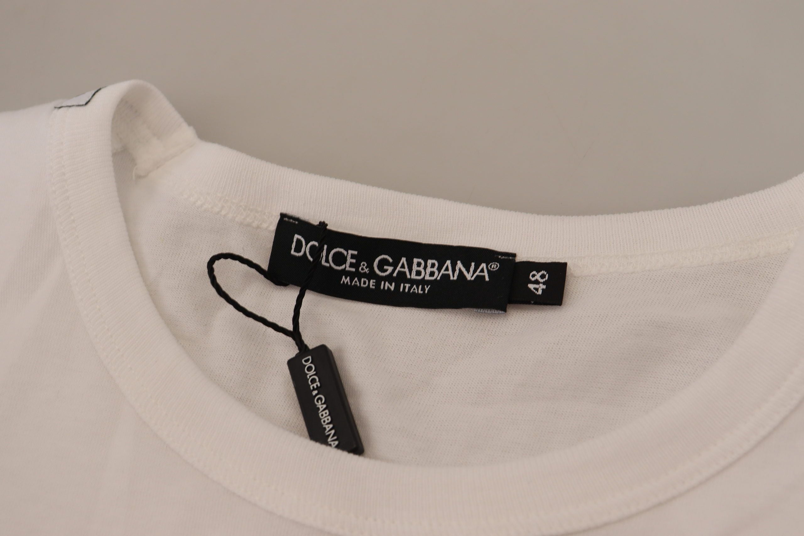 Dolce &amp; Gabbana Elegantes weißes Baumwoll-T-Shirt mit DG-Brusttasche