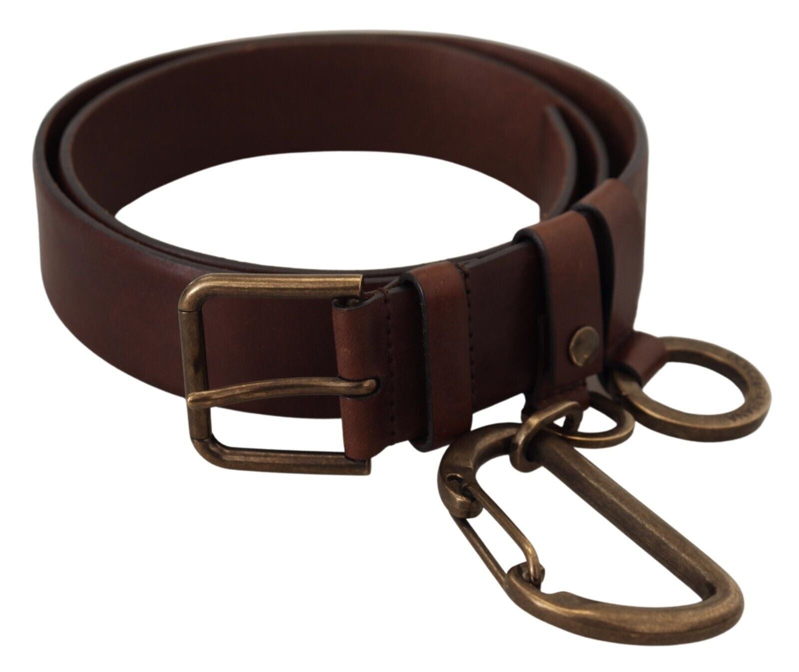 Ceinture élégante en cuir marron Dolce &amp; Gabbana avec boucle en métal