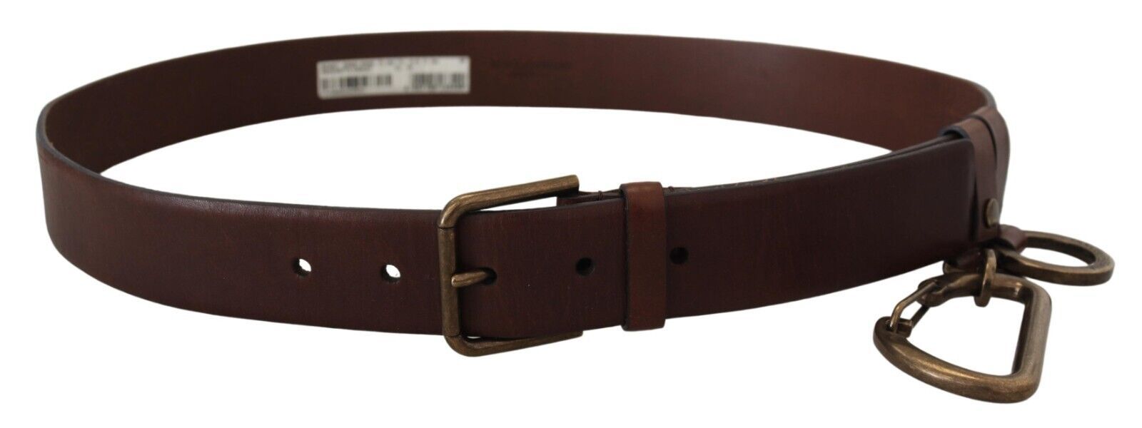Ceinture élégante en cuir marron Dolce &amp; Gabbana avec boucle en métal