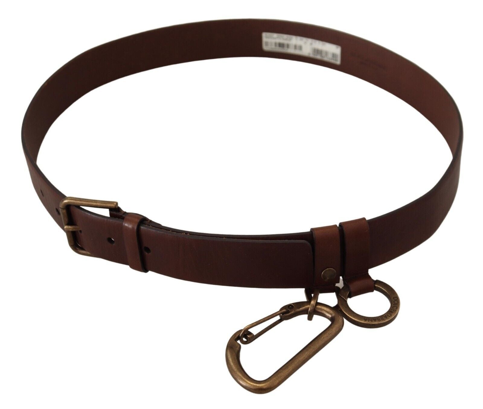 Ceinture élégante en cuir marron Dolce &amp; Gabbana avec boucle en métal