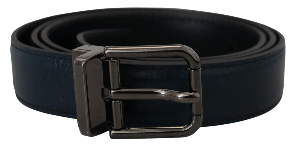 Ceinture élégante en cuir bleu foncé Dolce &amp; Gabbana