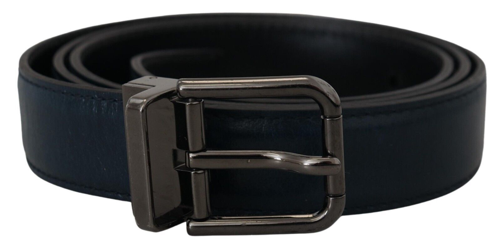 Ceinture élégante en cuir bleu foncé Dolce &amp; Gabbana