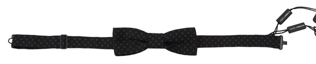 Dolce &amp; Gabbana – Exklusive schwarze Seidenfliege mit Muster