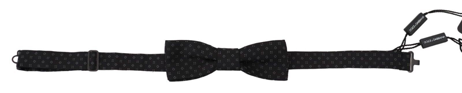 Dolce &amp; Gabbana – Exklusive schwarze Seidenfliege mit Muster
