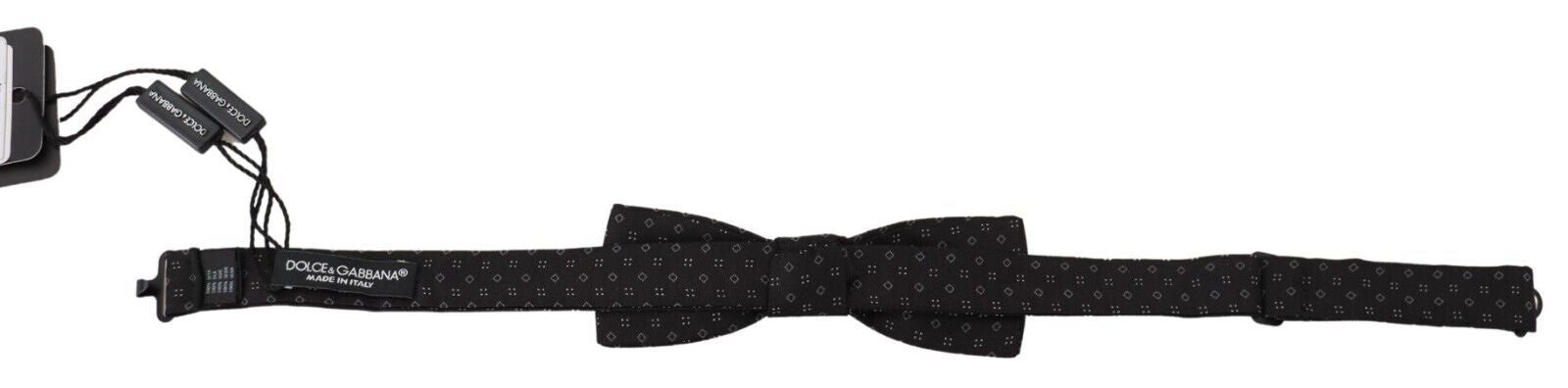 Dolce &amp; Gabbana – Exklusive schwarze Seidenfliege mit Muster