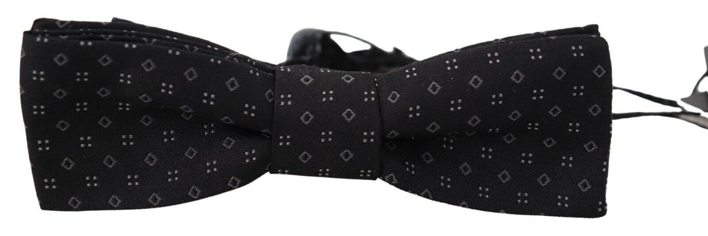 Dolce &amp; Gabbana – Exklusive schwarze Seidenfliege mit Muster