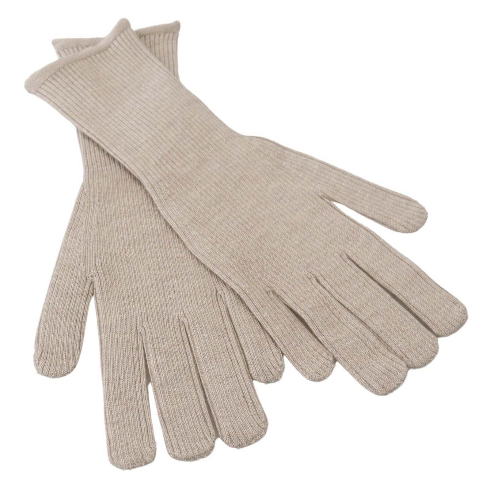 Dolce &amp; Gabbana – Elegante Handschuhe aus einer Mischung aus Kaschmir und Seide in Elfenbein