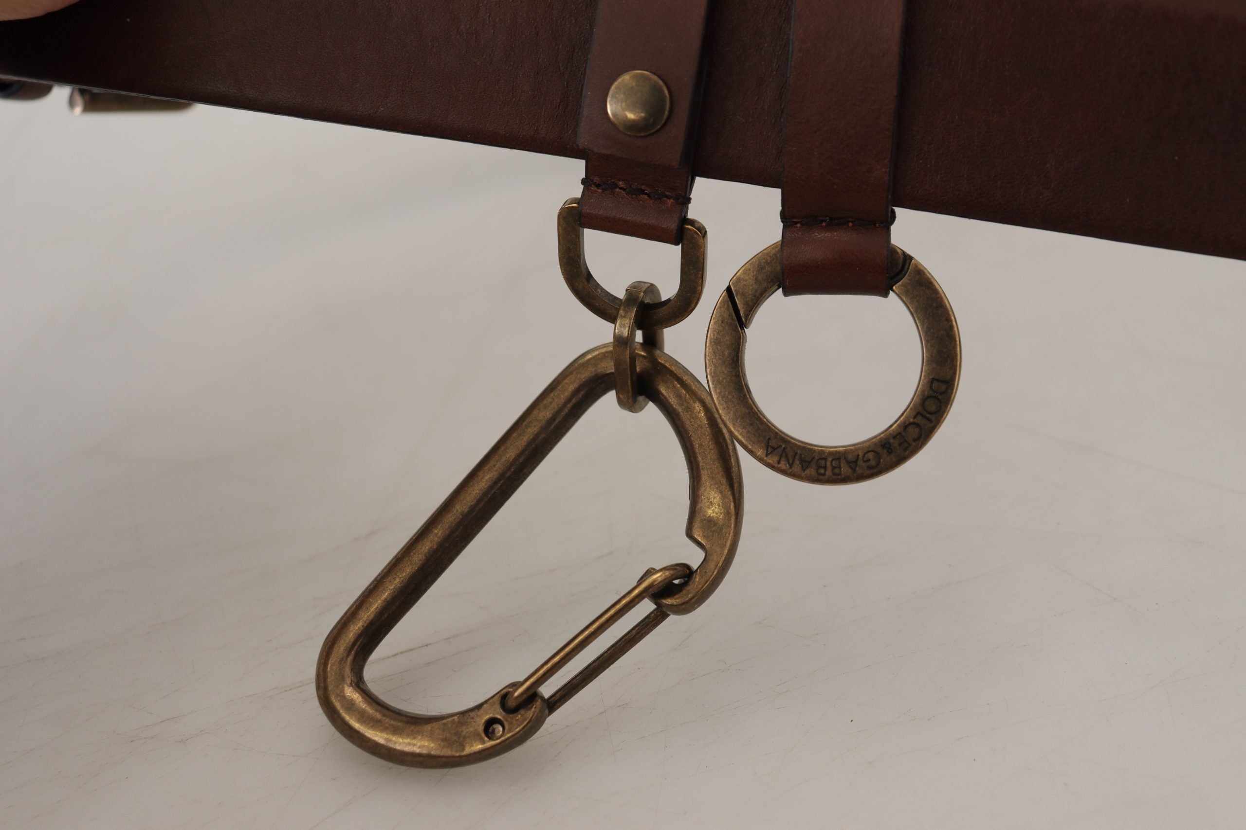 Ceinture élégante en cuir marron Dolce &amp; Gabbana avec boucle en métal