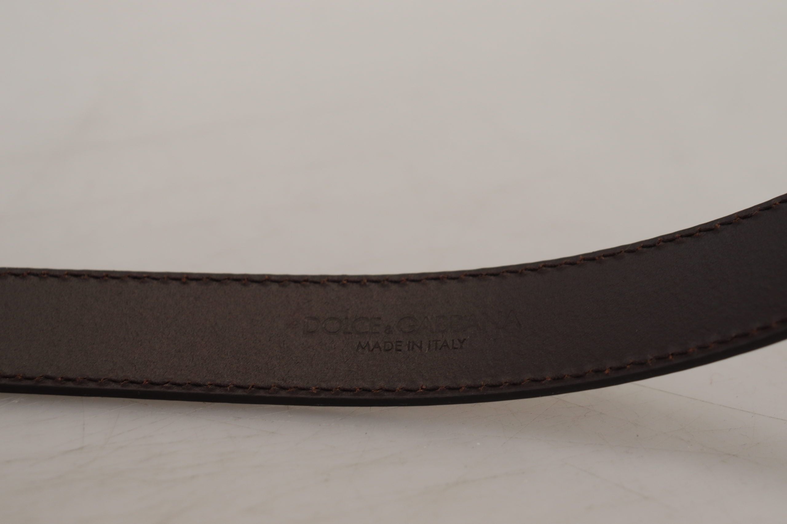 Ceinture en cuir à boucle carrée dorée Dolce &amp; Gabbana