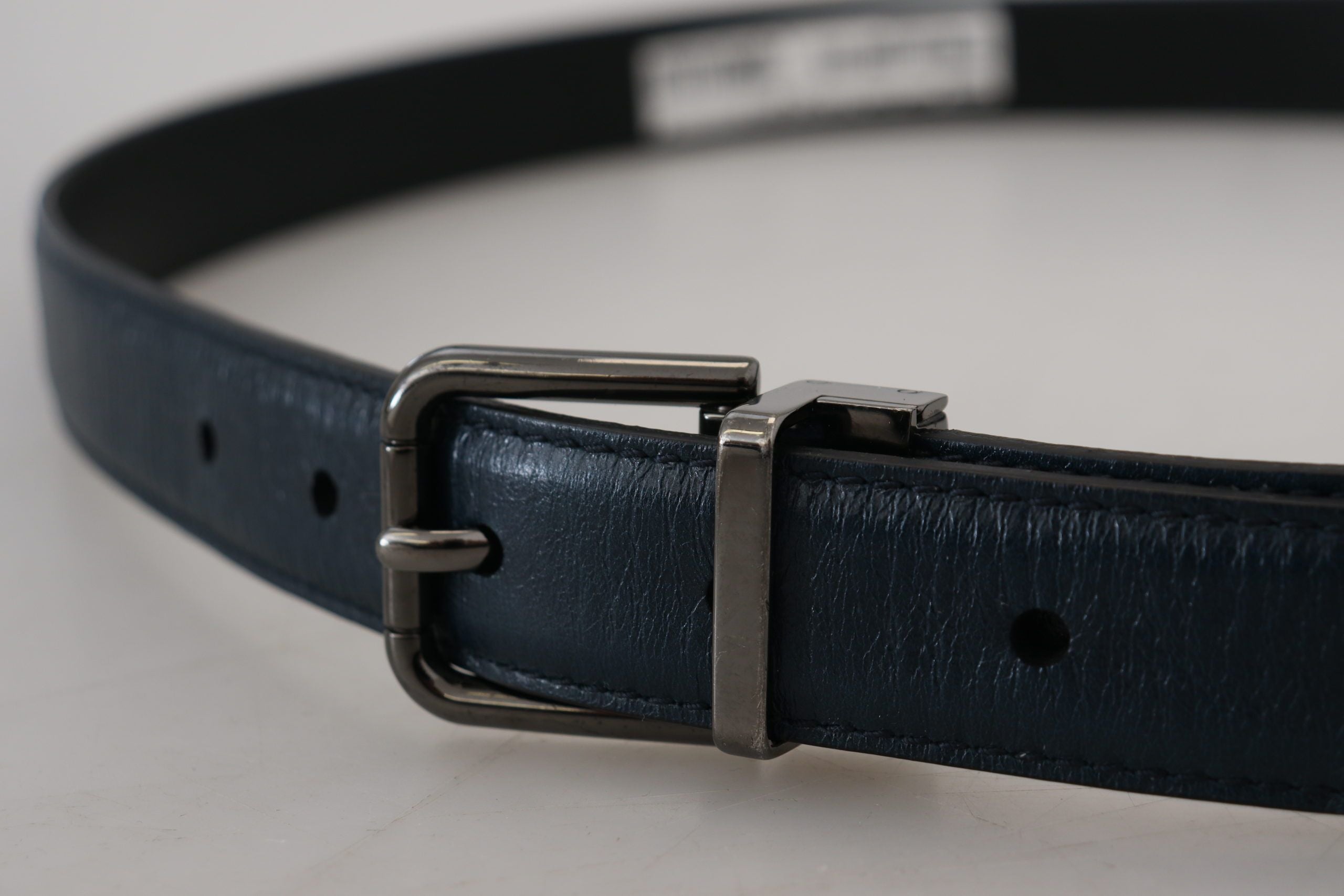 Ceinture élégante en cuir bleu foncé Dolce &amp; Gabbana