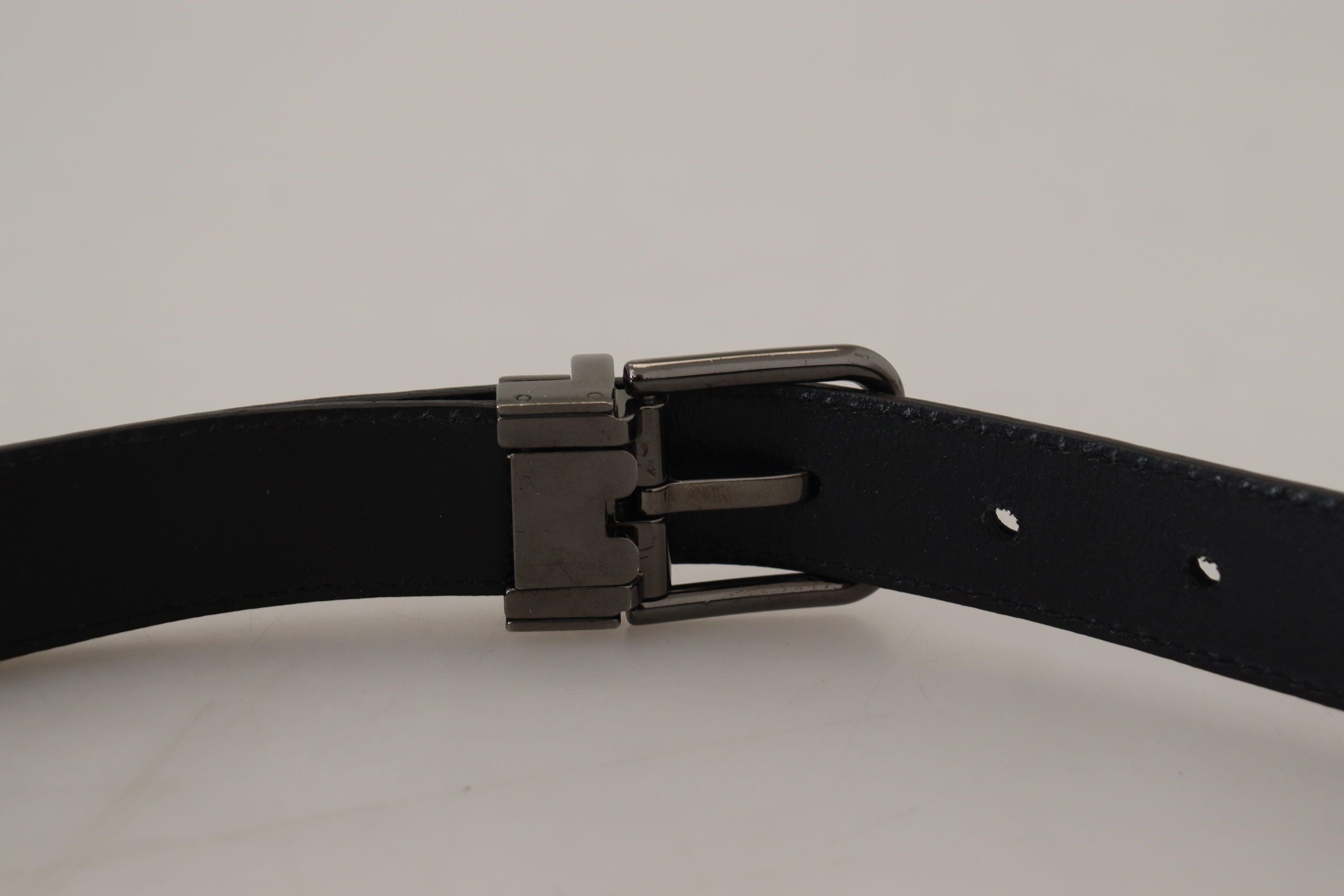 Ceinture élégante en cuir bleu foncé Dolce &amp; Gabbana