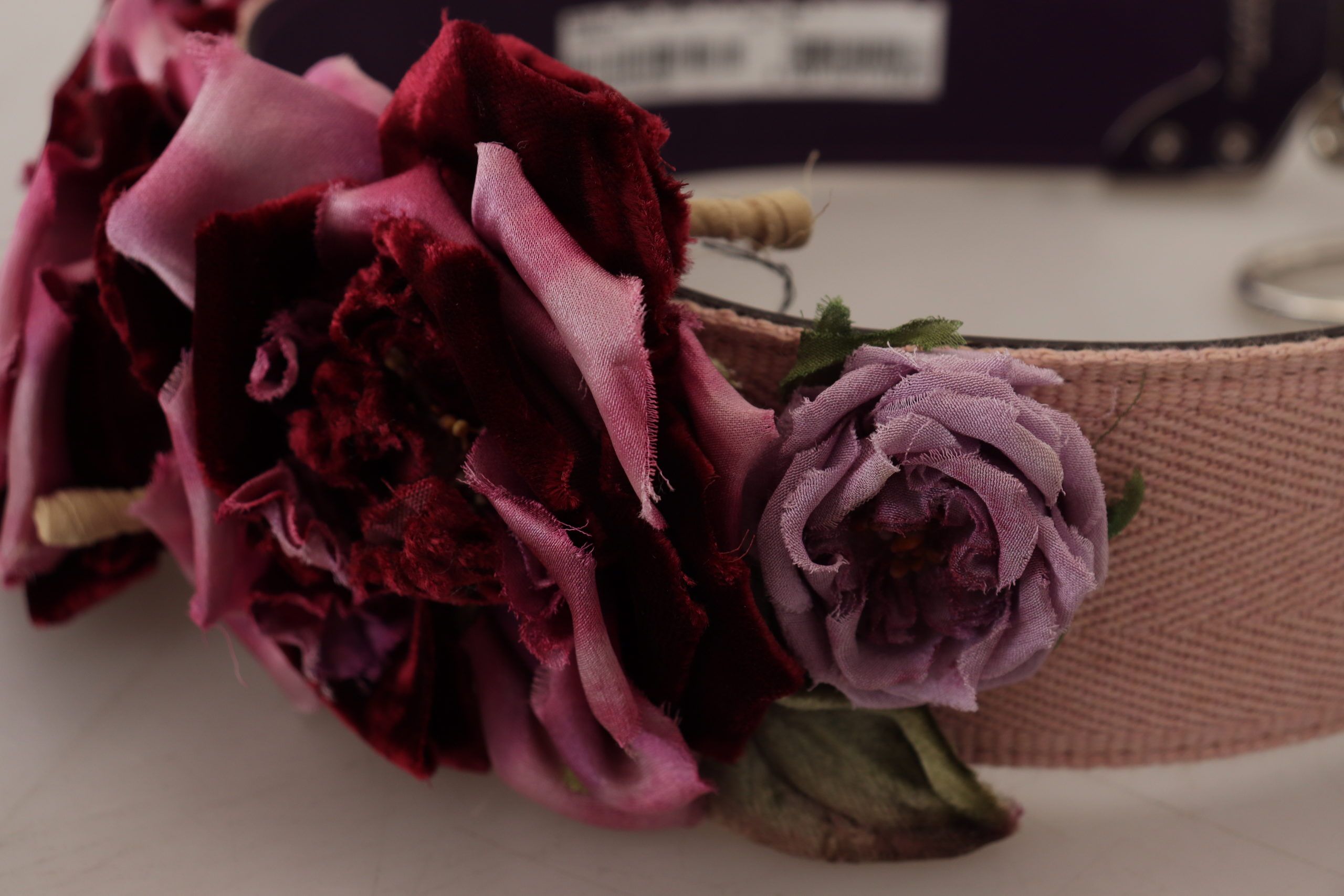 Bandoulière en cuir beige à fleurs Dolce &amp; Gabbana