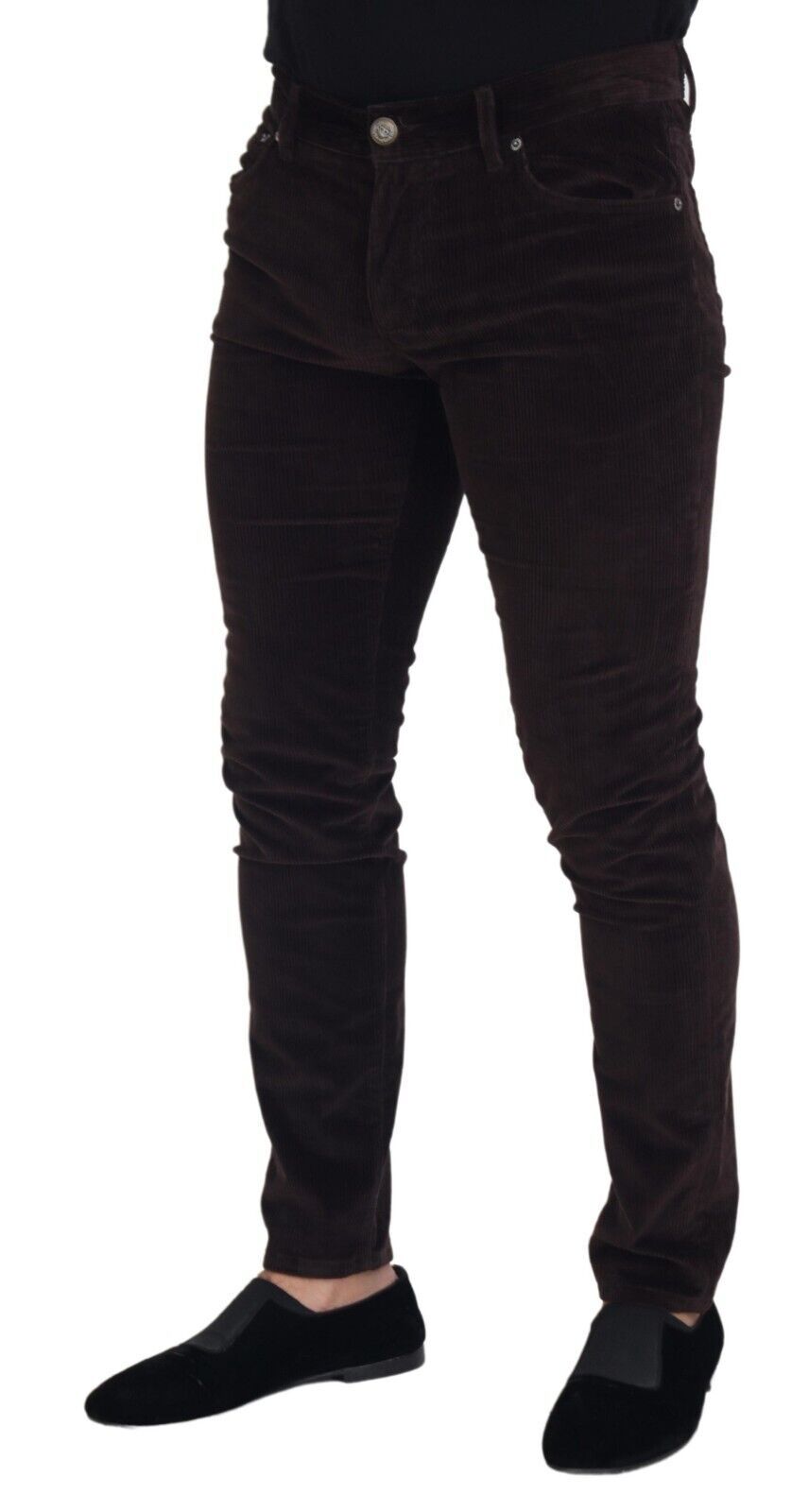 Pantalon élégant en soie mélangée marron Dolce &amp; Gabbana