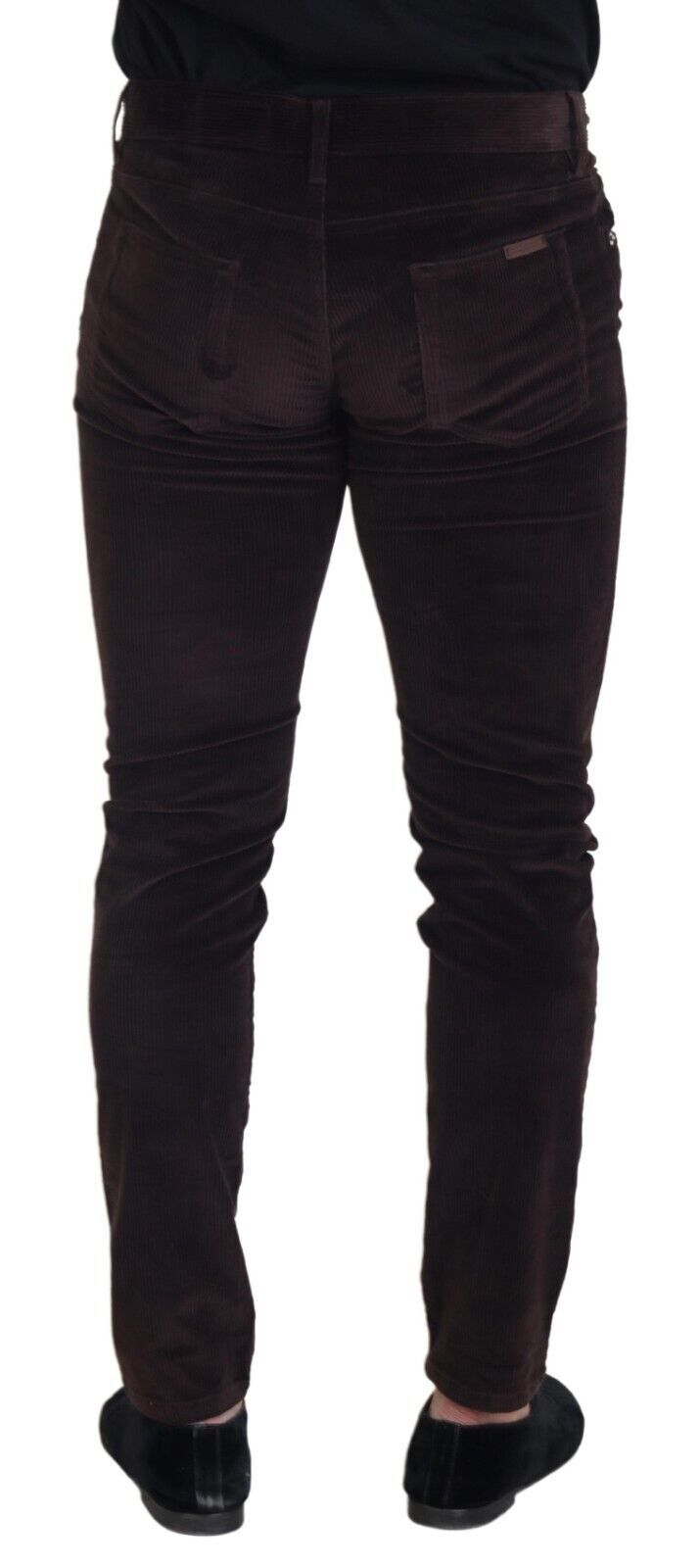 Pantalon élégant en soie mélangée marron Dolce &amp; Gabbana