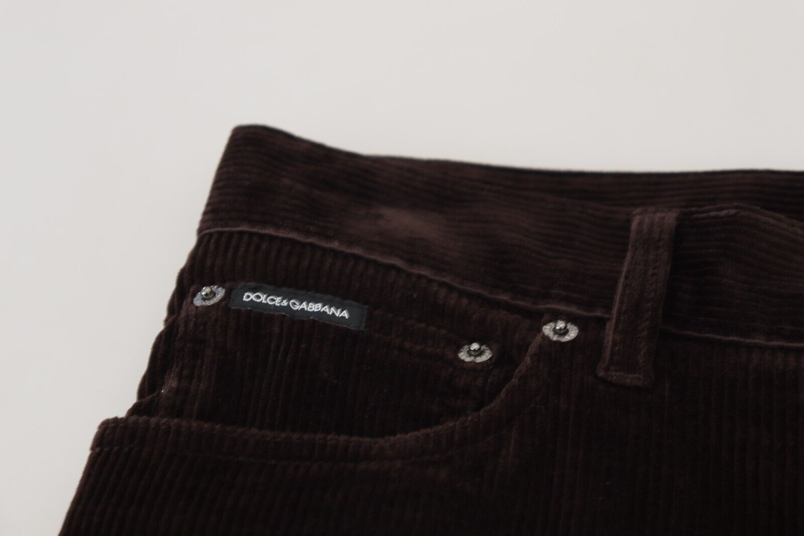 Pantalon élégant en soie mélangée marron Dolce &amp; Gabbana
