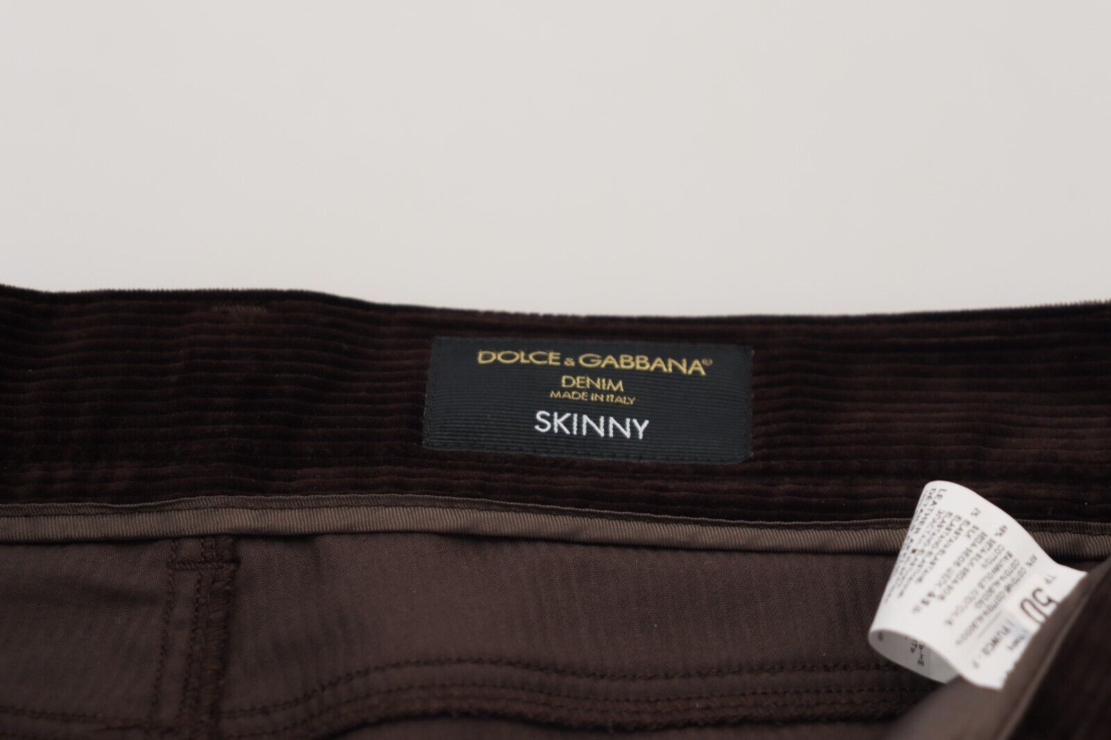 Pantalon élégant en soie mélangée marron Dolce &amp; Gabbana