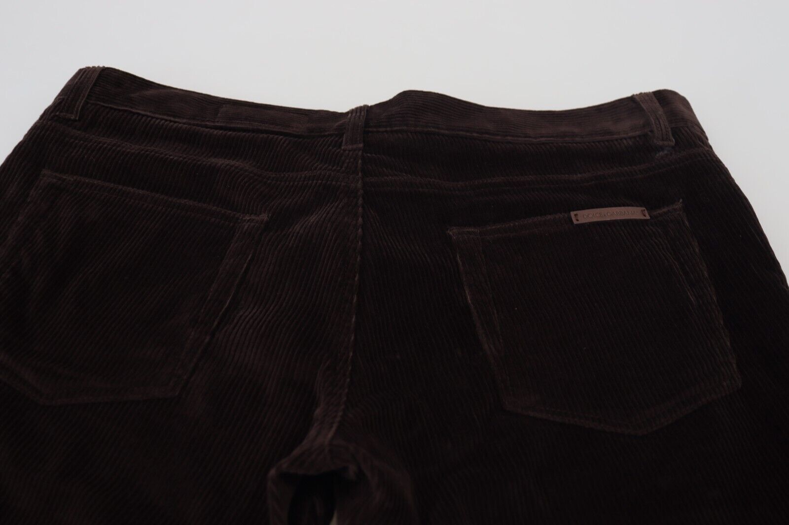 Pantalon élégant en soie mélangée marron Dolce &amp; Gabbana