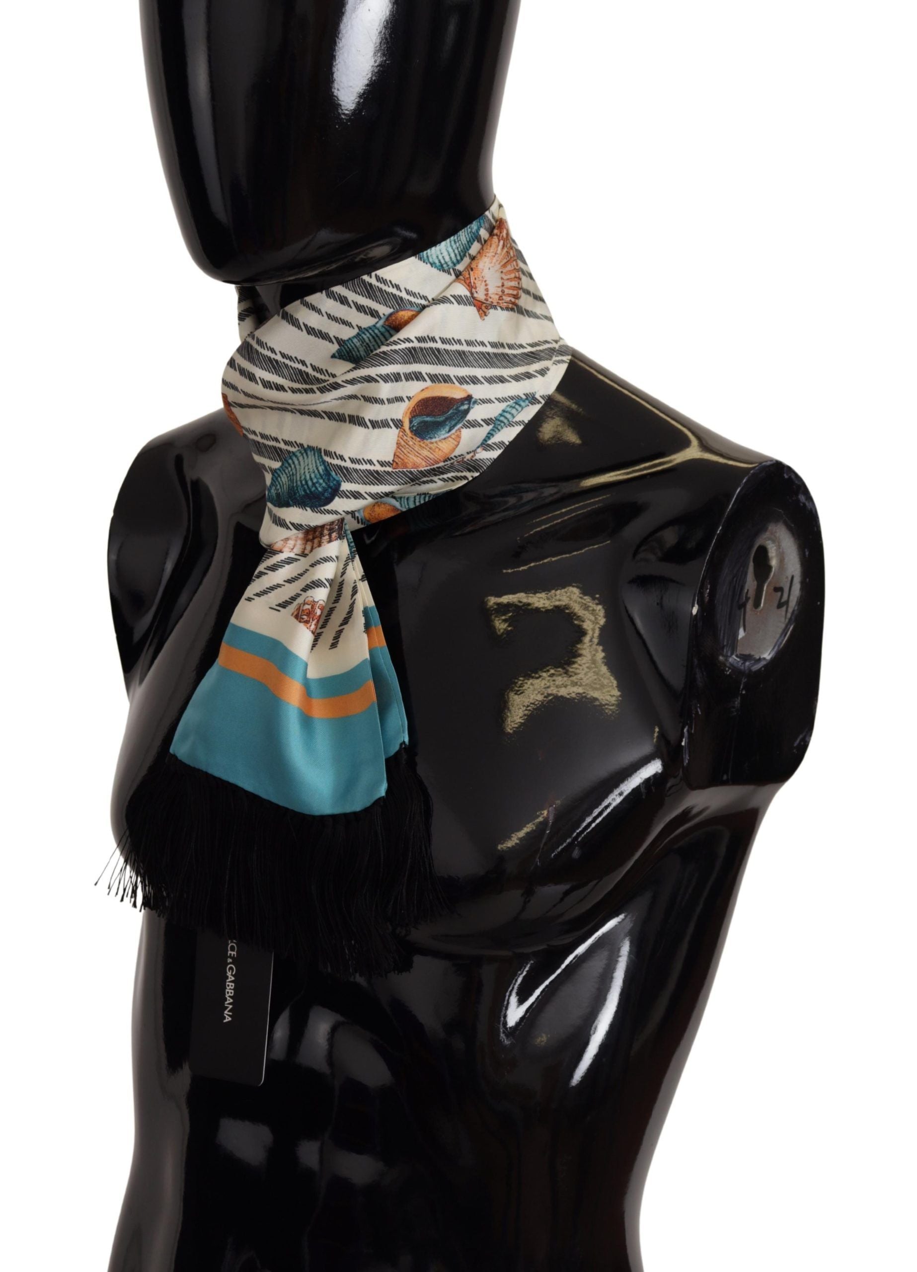 Dolce &amp; Gabbana Mehrfarbiger Seidenschal mit Muschel-Print