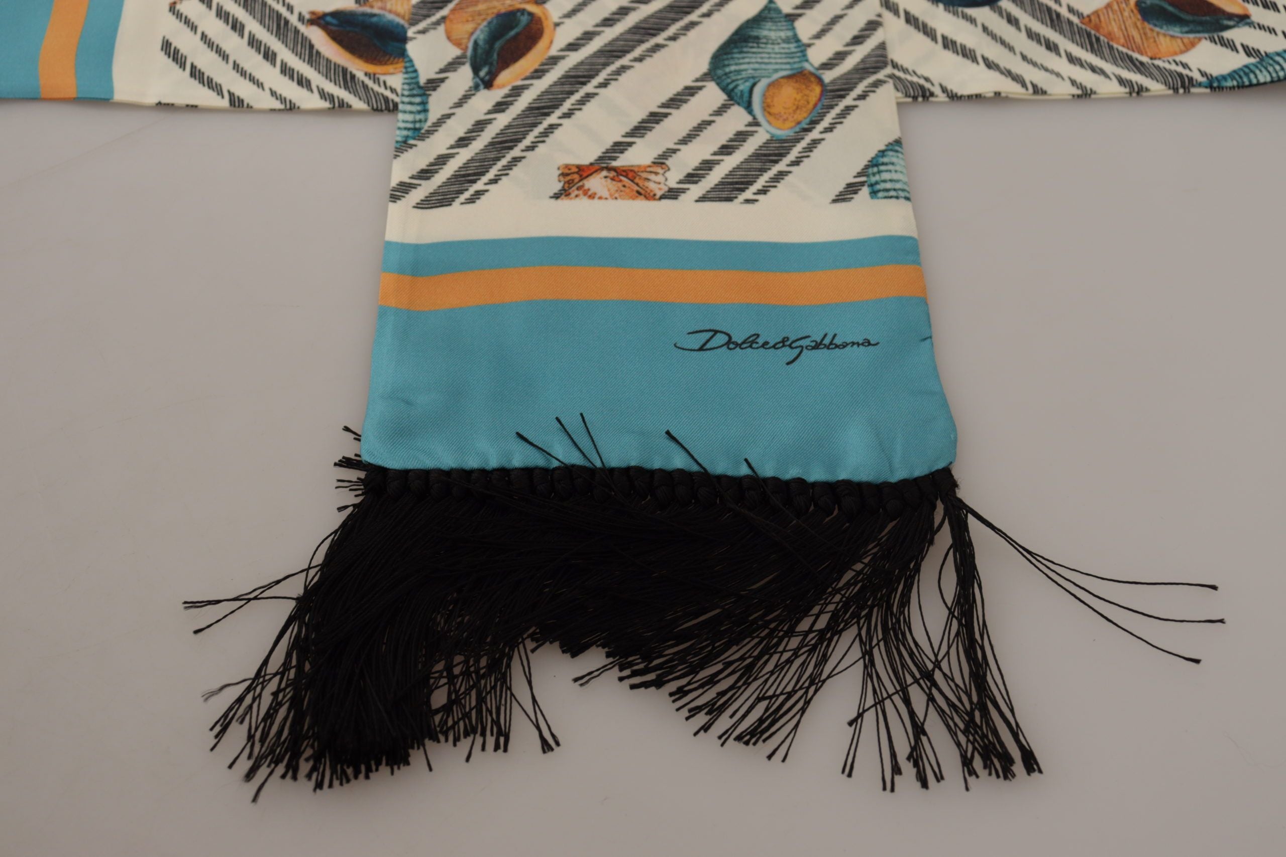Dolce &amp; Gabbana Mehrfarbiger Seidenschal mit Muschel-Print